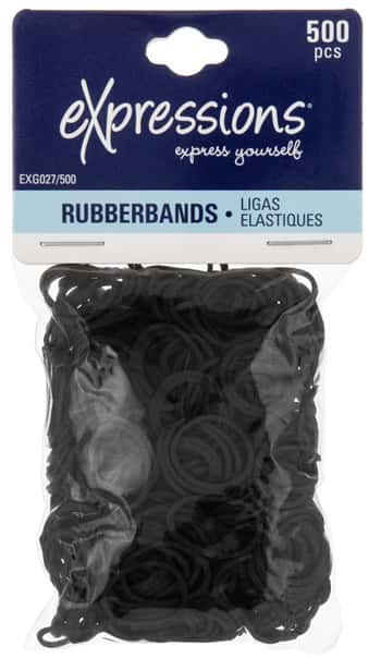 Black Hair Rubberbands - 500 Pack