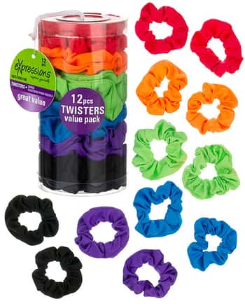 Colorful Hair Scrunchies - 12-Pack