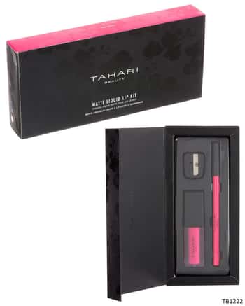 Tahari Beauty Matte Liquid Lip Kits w/ Sharpener - Pink Poppy