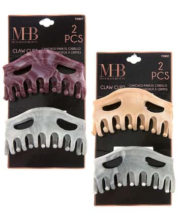 Marbleized Claw Hair Clips - Assorted Colors - 2-Pack