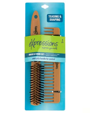 Teasing Hair Comb & Teasing Hair Brush Sets w/ Easy Grip Handle