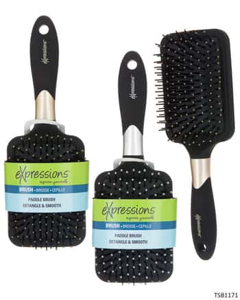 Soft Cushion Detangling Hair Brush w/ Metallic Trim Handle