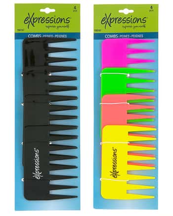 Travel Size Wide Tooth Hair Combs - 6-Packs