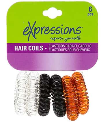 Assorted Colored Coiled Hair Ties - 6-Pack