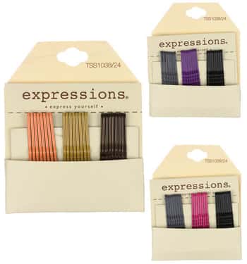 Hair Styling Bobby Pin Set - Assorted Colors - 24-Pack