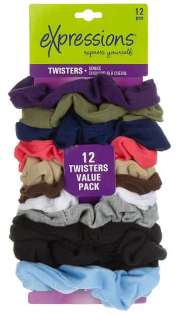 Hair Scrunchie Set - Assorted Colors -12-Pack