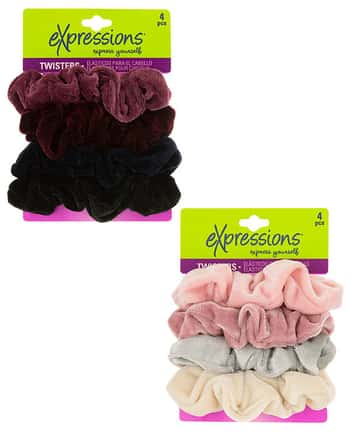 Velvet Hair Scrunchies - 4-Pack