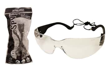 Clear Lens Work Safety Glasses w/ Attached Cord