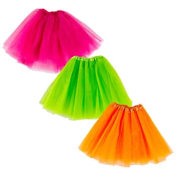 Tutu Neon Tulle 3ast Colors Child/teen Size Pink/grn/orange Header Card