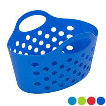 Basket Soft Plastic Dual Handle 4 Asst Colors 12 X 6.5 X 7.5 Counter Display #227103