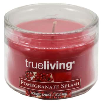 True Living 3OZ Pomegranite Splash Scented Candle