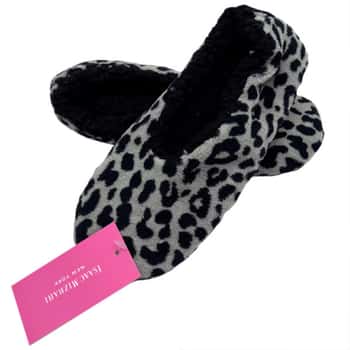Isaac Mizrahi Leopard Sherpa Lined Slippers Size Large