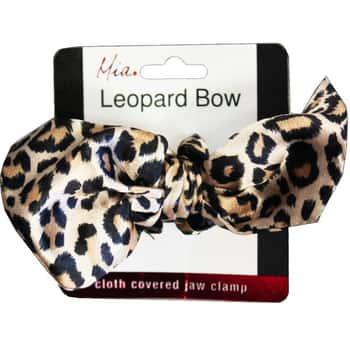 leopard bow super clamp hair clip
