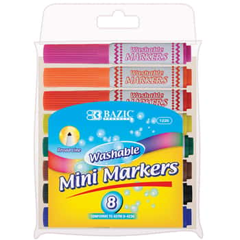 8 Color Broad Line Mini Washable Markers