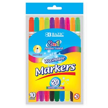 10 Double-Tip Washable Markers