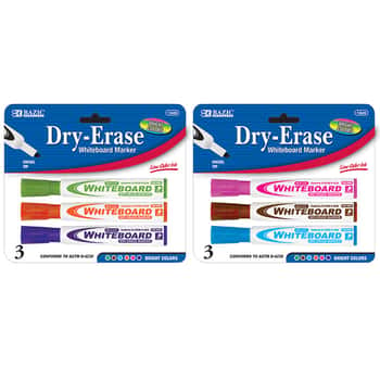 Chisel Tip Dry Erase Markers - 3-Packs