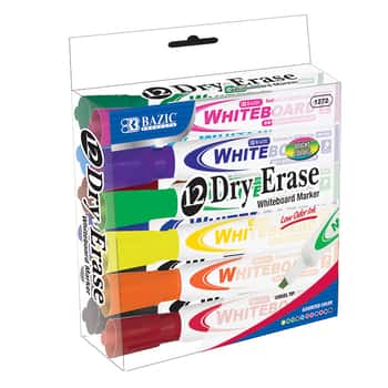 Bright Color Chisel Tip Dry Erase Markers (12/Box)