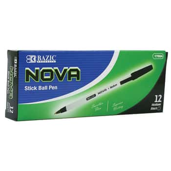 Nova Black Color Stick Pen (12/Box)