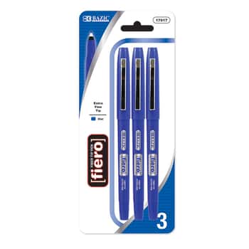 Fiero Blue Fiber Tip Fineliner Pen (3/Pack)