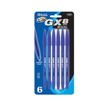 Gx-8 Blue Oil-Gel Ink Pen (6/Pack)