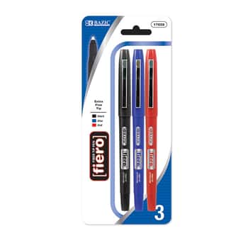 Fiero Assorted Color Fiber Tip Fineliner Pen (3/Pack)