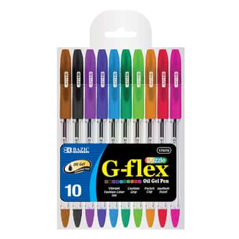 10 Color G-Flex Oil-Gel Ink Pen w/ Cushion Grip