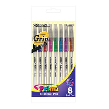 8 Color Prima Stick Pen w/ Cushion Grip