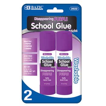 21G / 0.7 Oz. Large Washable Purple Glue Stick (2/Pack)
