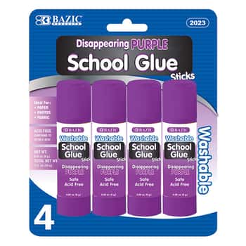 8G / 0.28 Oz. Small Washable Purple Glue Stick (4/Pack)
