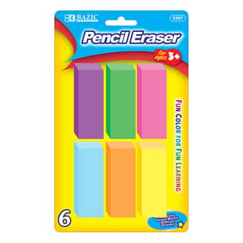 Neon Bevel Eraser (6/Pack)