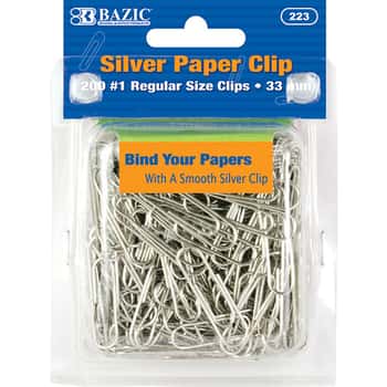 No.1 Regular (33Mm) Silver Paper Clips (200/Pack)