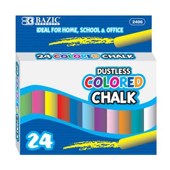 Dustless Assorted Color Chalk (24/Box)