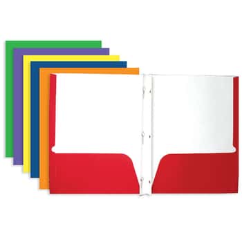 Asst. Color 2-Pockets Folders w/ 3-Prong Fastener