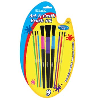 Asst. Size Kid's Watercolor Paint Brush Sets - 9-Packs