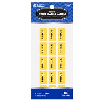 Yellow Price Mark Label (180/Pack)
