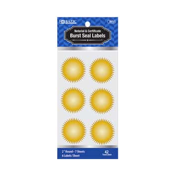 2" Gold Foil Notary/Certificate Seal Label (42/Pack)