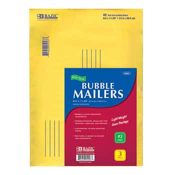 8.5" X 11.25" (#2) Self-Seal Bubble Mailers (3/Pack)