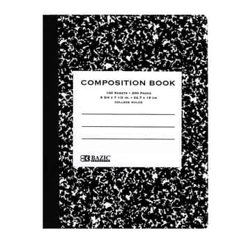 C/R 100 Ct. Black Marble Composition Book