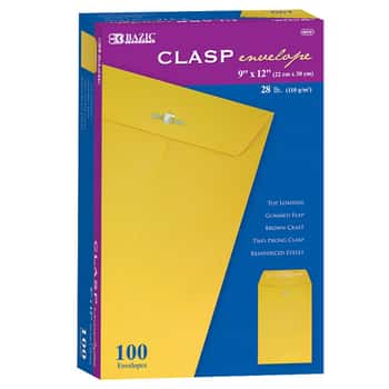 9" X 12" Clasp Envelope (100/Box)