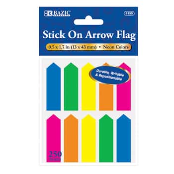 25 Ct. 0.5" X 1.7" Neon Color Arrow Flags (10/Pack)
