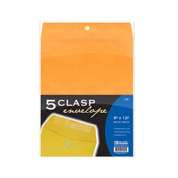 9" X 12" Clasp Envelope (5/Pack)