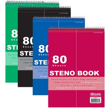 80 Ct. 6" X 9" Green Tint Gregg Ruled Steno Book