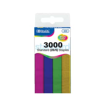 3000 Ct. Standard (26/6) Metallic Color Staples