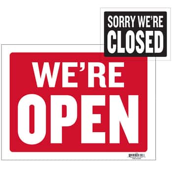12" X 16" Open Sign w/ Closed Sign On Back