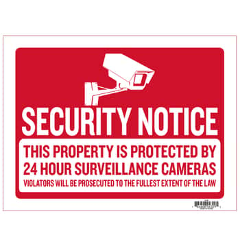 12" X 16" Security Notice Sign