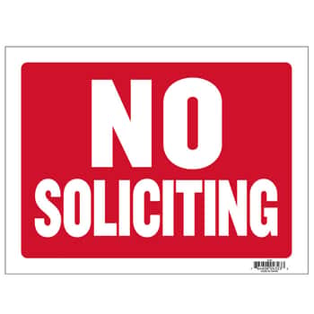 9" X 12" No Soliciting Sign
