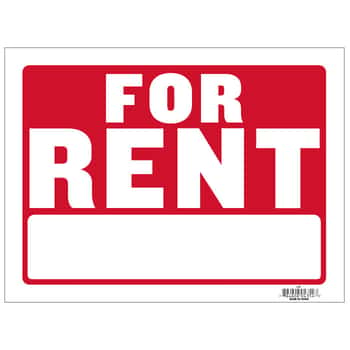 9" X 12" For Rent Sign