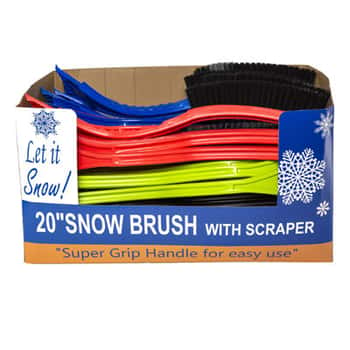 Snow Brush With Ice Scraper 20in 5 Colors Pdq Display #bh004