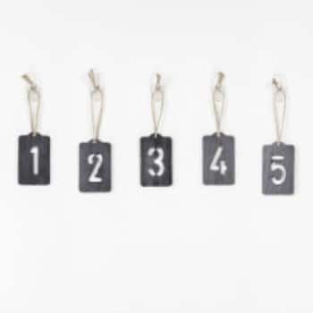 Tags Set Of 5 Numberswooden Black ($10.00)