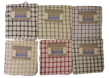 Terry Checkered Yarn Dyed Dishcloth 2-Packs